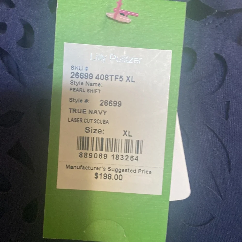 Lilly Pulitzer pearl shift navy xl nwt - Picture 3 of 4